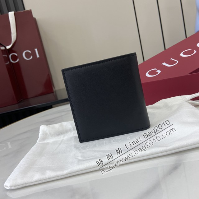 Gucci專櫃古馳最新款Emblem系列對折短夾錢包 jh2599型號：818949